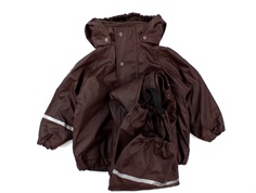 CeLaVi rainwear pants and jacket fleece lining java